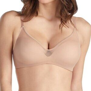 NWT Le Mystere Sheer Mesh Illusion Wireless Bra 5584 Size 34C Natural